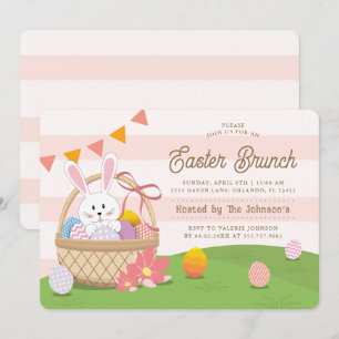 Bunny in een paashuis kaart