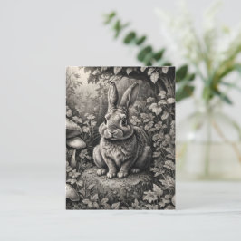 Bunny in een paddenstoelentuin briefkaart