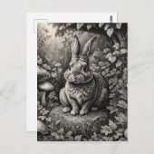 Bunny in een paddenstoelentuin briefkaart (Voorkant / Achterkant)