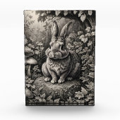 Bunny in een paddenstoelentuin fotoblokken (Voorkant)