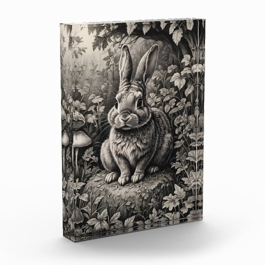 Bunny in een paddenstoelentuin fotoblokken (Links)