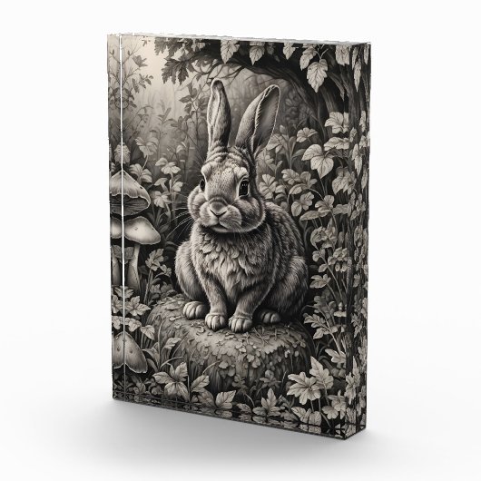 Bunny in een paddenstoelentuin fotoblokken (Rechts)