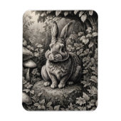 Bunny in een paddenstoelentuin magneet (Verticaal)