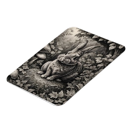 Bunny in een paddenstoelentuin magneet (Linkerzijde)