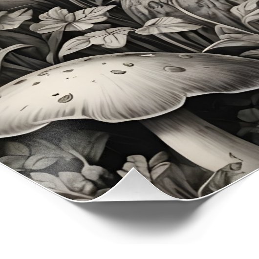 Bunny in een paddenstoelentuin perfect poster (Hoek)