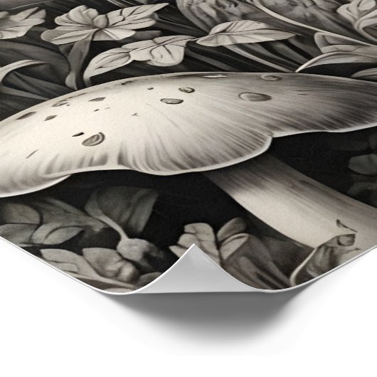 Bunny in een paddenstoelentuin poster (Hoek)