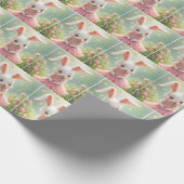 Bunny in een roze jurk cadeaupapier (Hoek)
