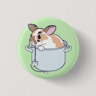 Bunny in een stoofpot! ronde button 3,2 cm