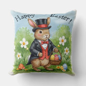 Bunny in een Tailcoat en Top Hat Kussen (Voorkant)