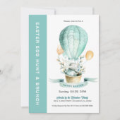 Bunny in een warme ballon-eig-shunt & Brunch nodig Kaart (Voorkant)