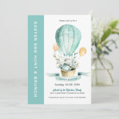 Bunny in een warme ballon-eig-shunt & Brunch nodig Kaart (Staand voorkant)