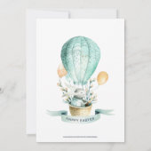 Bunny in een warme ballon-eig-shunt & Brunch nodig Kaart (Achterkant)