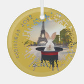 Bunny in een zwart Pet Glas Ornament (Voorkant)