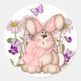 Bunny in Fields: Happy Easter Sticker