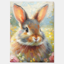 Bunny in Floral Field  Magneet