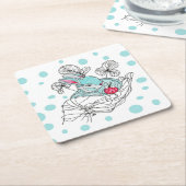 Bunny In Hand Coaster Kartonnen Onderzetters (Schuin)