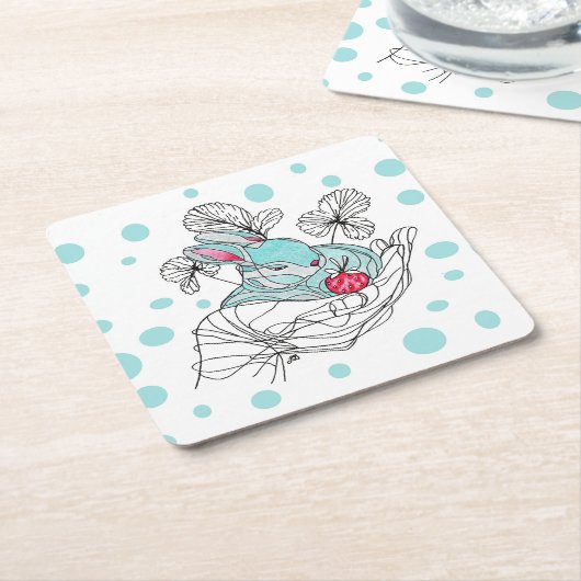 Bunny In Hand Coaster Kartonnen Onderzetters (Schuin)