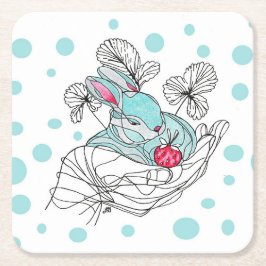Bunny In Hand Coaster Kartonnen Onderzetters