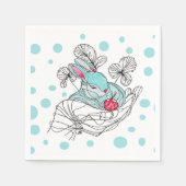 Bunny In Hand Napkin Servet (Voorkant)