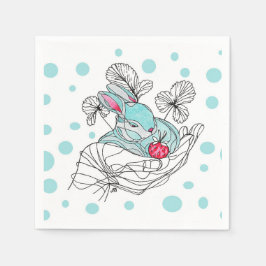 Bunny In Hand Napkin Servet