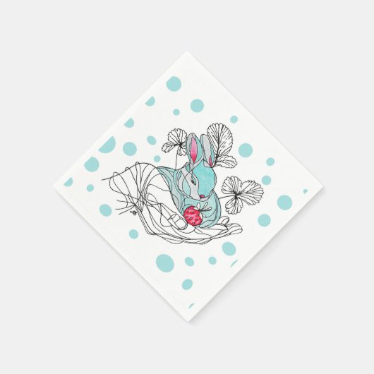 Bunny In Hand Napkin Servet (Hoek)