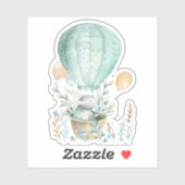 Bunny in Hot Air ballonPasen Sticker (Vel)