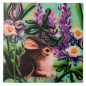 Bunny in Iris Tile Tegeltje (Voorkant)