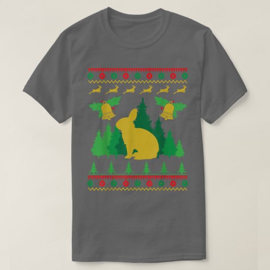 Bunny in lelijke kerststijl t-shirt (Design voorkant)