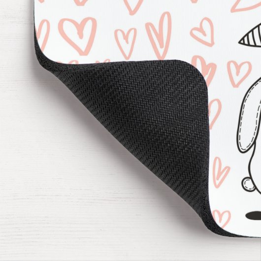 Bunny in Love | Monogram Mousepad Muismat (Hoek)