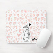 Bunny in Love | Monogram Mousepad Muismat (Met muis)