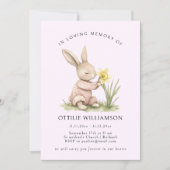Bunny In Loving Memory Announcement Kaart (Voorkant)