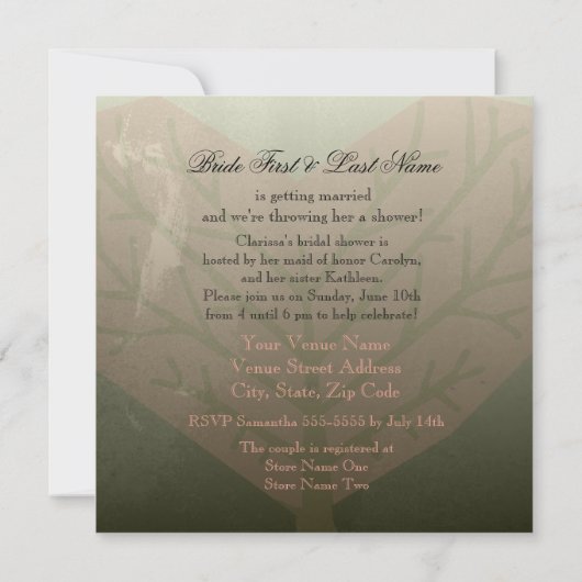 Bunny in Magic Forest Bridal Shower Invitation Kaart (Achterkant)