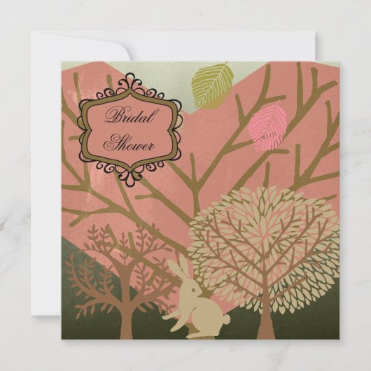 Bunny in Magic Forest Bridal Shower Invitation Kaart (Voorkant)