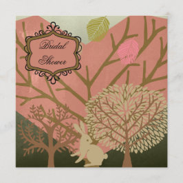 Bunny in Magic Forest Bridal Shower Invitation Kaart