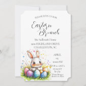 Bunny in mand met eieren Paasbrunch Kaart (Voorkant)