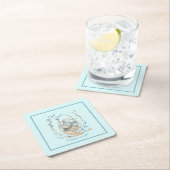 Bunny in paasmandje Happy Easter-tekst Kartonnen Onderzetters (Insitu)