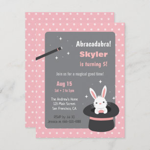 Bunny in Pet Polka Dots Magic Birthday Party Kaart