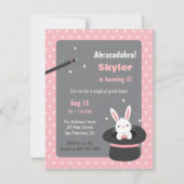 Bunny in Pet Polka Dots Magic Verjaardagsfeestje Kaart (Voorkant)