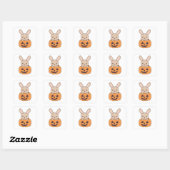 Bunny in Pumpkin Cute Bunnies Happy Halloween Vierkante Sticker (Vel)
