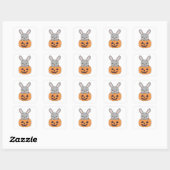 Bunny in Pumpkin Cute Bunnies Happy Halloween Vierkante Sticker (Vel)