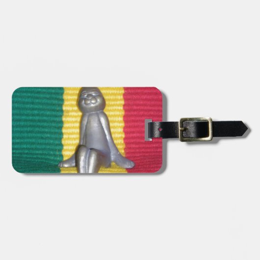 Bunny in Rasta Kleuren: Een vleugje Groovy Art Pri Bagagelabel (Voorkant horizontaal)