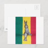 Bunny in Rasta Kleuren: Een vleugje Groovy Art Pri Briefkaart (Voorkant / Achterkant)