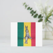 Bunny in Rasta Kleuren: Een vleugje Groovy Art Pri Briefkaart (Staand voorkant)