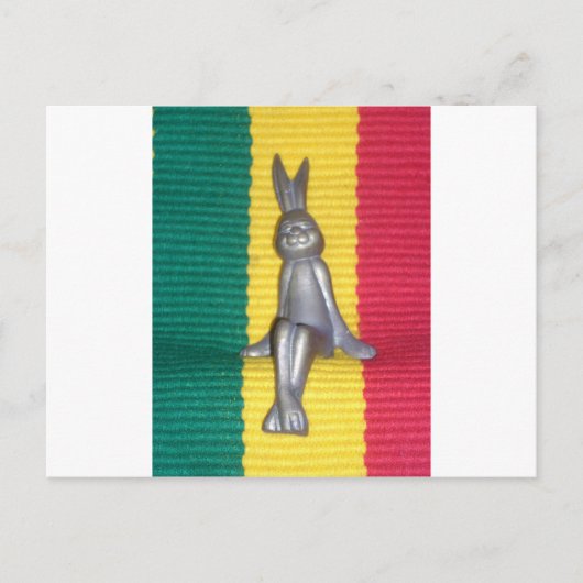 Bunny in Rasta Kleuren: Een vleugje Groovy Art Pri Briefkaart (Voorkant)