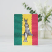 Bunny in Rasta Kleuren: Een vleugje Groovy Art Pri Briefkaart (Staand voorkant)
