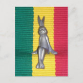 Bunny in Rasta Kleuren: Een vleugje Groovy Art Pri Briefkaart (Voorkant)