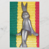 Bunny in Rasta Kleuren: Een vleugje Groovy Art Pri Briefpapier (Voorkant)