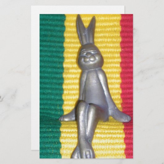 Bunny in Rasta Kleuren: Een vleugje Groovy Art Pri Briefpapier (Voorkant / Achterkant)