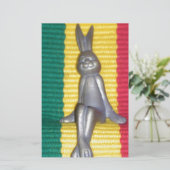 Bunny in Rasta Kleuren: Een vleugje Groovy Art Pri Briefpapier (Staand voorkant)