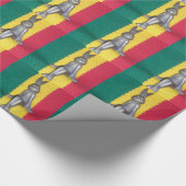 Bunny in Rasta Kleuren: Een vleugje Groovy Art Pri Cadeaupapier (Hoek)